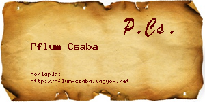 Pflum Csaba névjegykártya